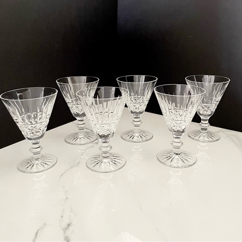 SET of 6 Tramore Claret Wine Glasses by Waterford Crystal